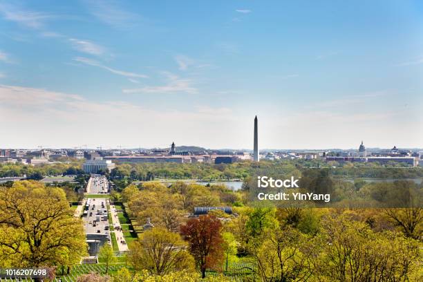 The City Skyline Of Washington Dc Usa Stock Photo - Download Image Now - Washington DC, Urban Skyline, Downtown District