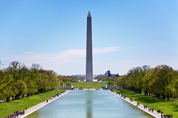 The Washington Monument in Washington DC The Washington Monument, a popular tourists attraction. Washington DC, USA. washington monument washington dc stock pictures, royalty-free photos & images