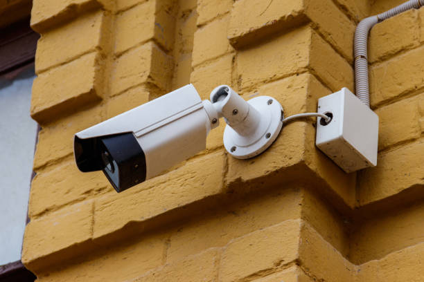 istock Surveillance camera or CCTV system is device to record video for security about shop, store, house, hotel or offices 1016227478
