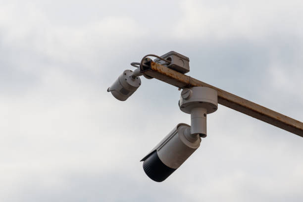 istock Surveillance camera or CCTV system is device to record video for security about shop, store, house, hotel or offices 1016227492