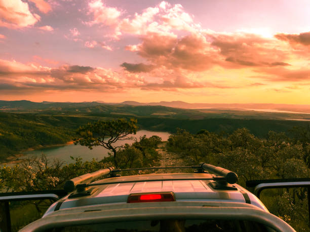 Hat Hill View of Furnas dam from a top of car capitolio stock pictures, royalty-free photos & images