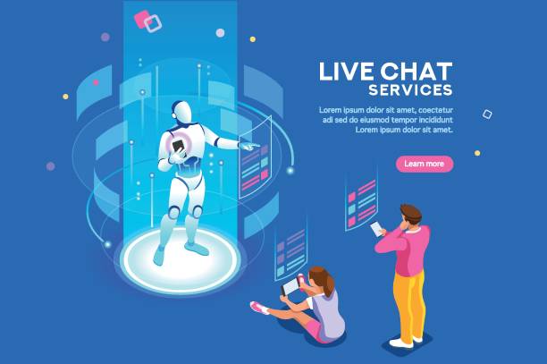 Live Chat Services Isometric Concept vector art illustration