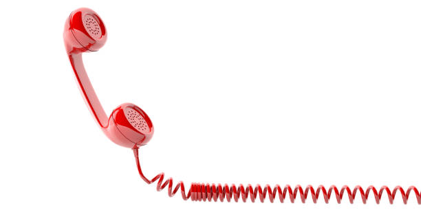 istock Red old phone receiver on white background. 3d illustration 1016258846