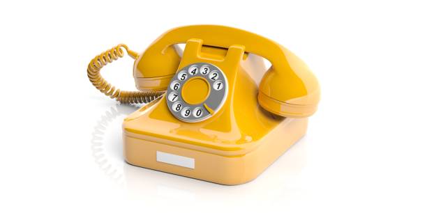 istock Yellow old telephone on white background. 3d illustration 1016261838