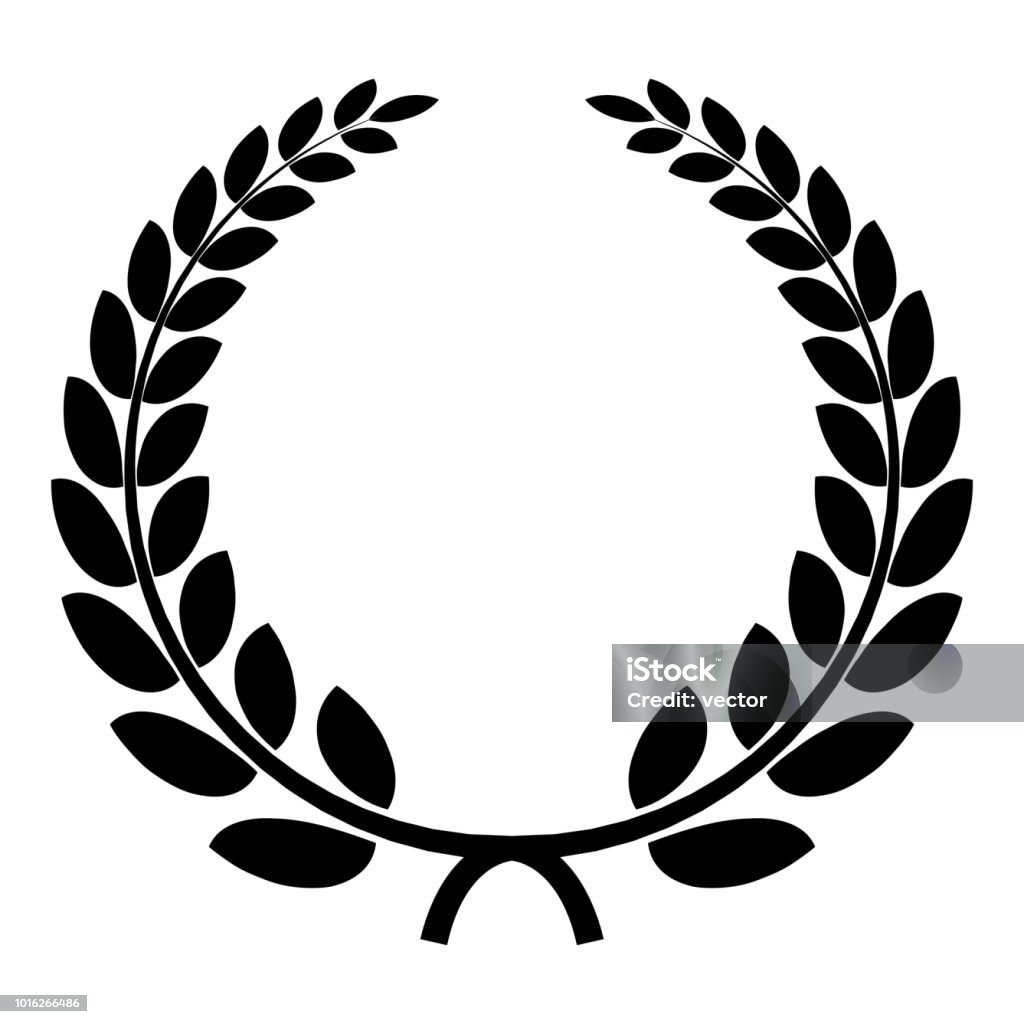 Triumph wreath icon, simple style Triumph wreath icon. Simple illustration of triumph wreath vector icon for web Bay Leaf stock vector