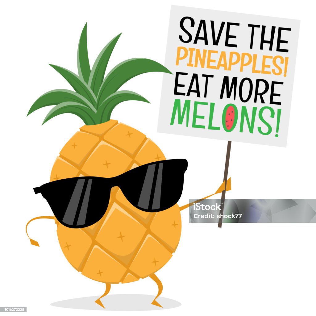 Funny Pineapple Demonstrator Wants People To Eat More Melons Stock  Illustration - Download Image Now - iStock