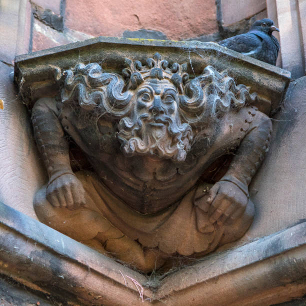 영국에서 체스터 대성당에서 조각 - chester england church cathedral tower 뉴스 사진 이미지