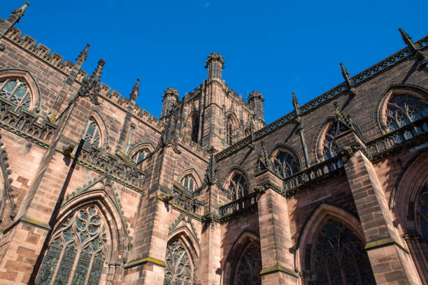 체스터, 영국에서 체스터 대성당 - chester england church cathedral tower 뉴스 사진 이미지