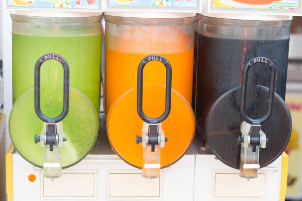 istock three Colorful slush dispensers close up with 