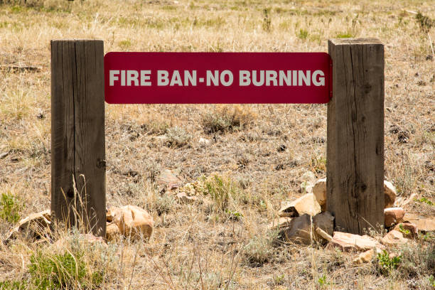 Fire Ban No Burning Sign stock photo