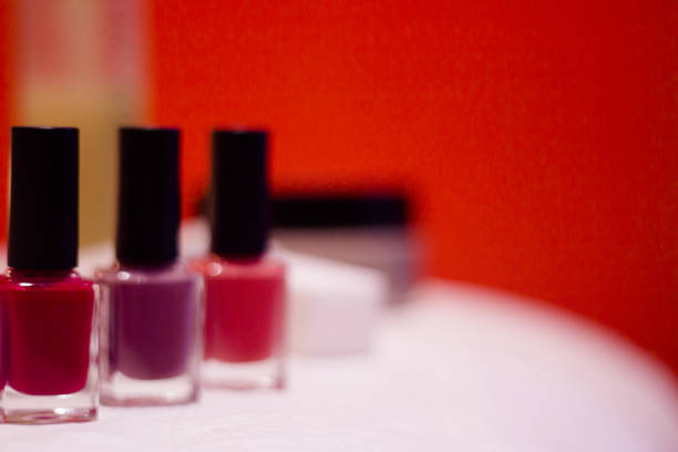 istock Nail polishes with strong colors. No people. Copy space 1016327910