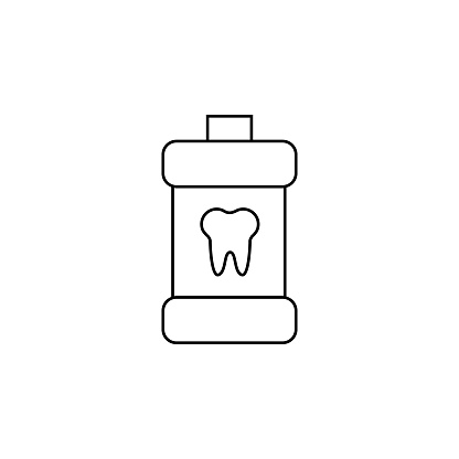 Simple Mouth rinse icon. Icon for web or mobile interfaces on white background on white background