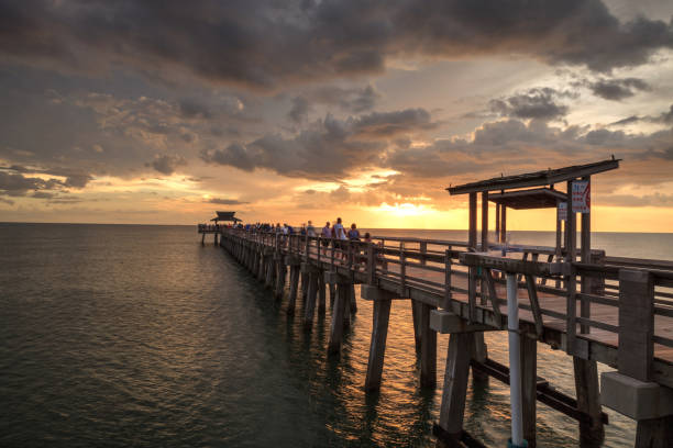 istock Pink and purple sunset over the Naples Pier 1016335120
