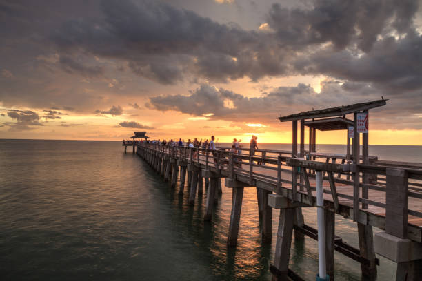 istock Pink and purple sunset over the Naples Pier 1016335150