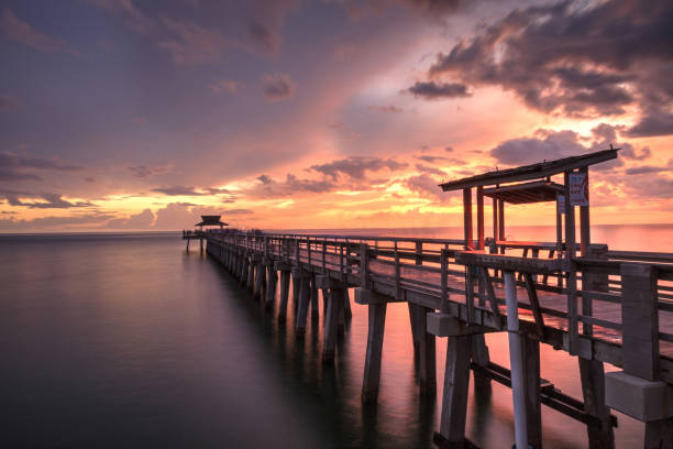 istock Pink and purple sunset over the Naples Pier 1016335198