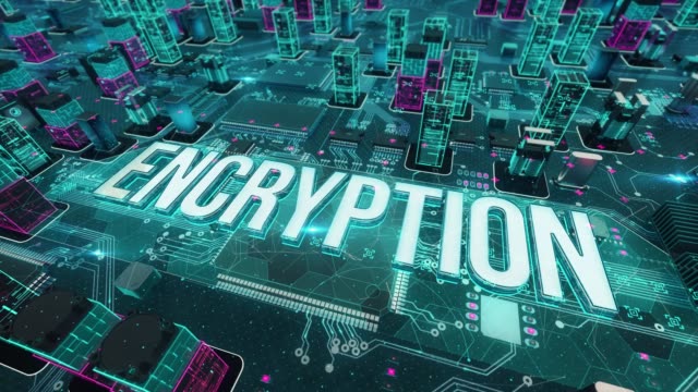 Encryption with digital technology concept