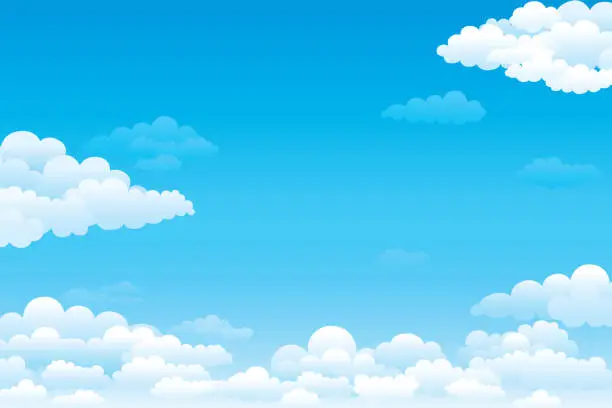 Vector illustration of sky and clouds