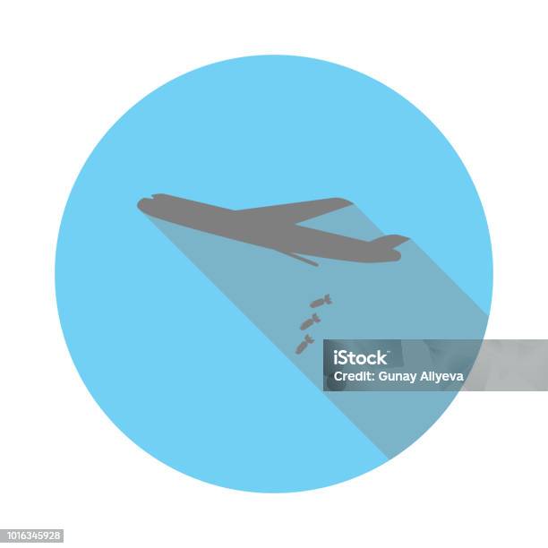 Heavy Bomber With Bombs Flat Icon Army Sign Notebook Calendar And Web Signs Icon Download Icon For Apps And Websites Icon Stock Illustration - Download Image Now