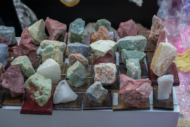 Drawer full of well-organized minerals