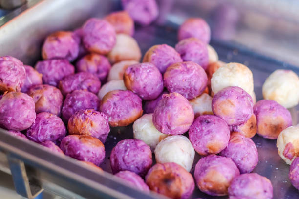 Roasted potato and taro in ball shape, thai snack style