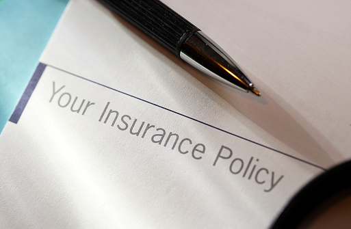 close up shot of an insurance policy