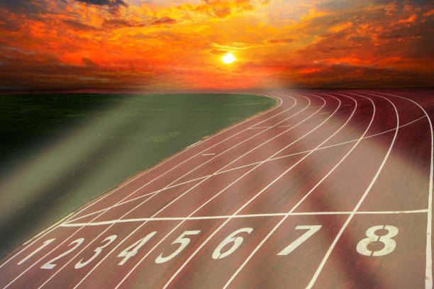 istock Athlete Track or Running Track with nice scenic 1016400902