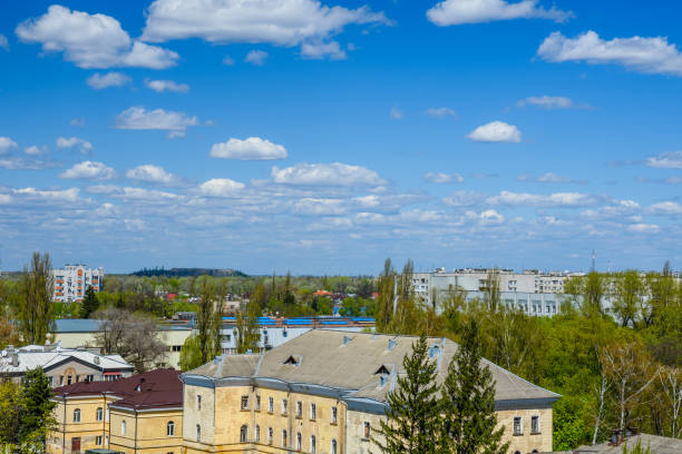 Aerial view on city Kremenchug in Ukraine