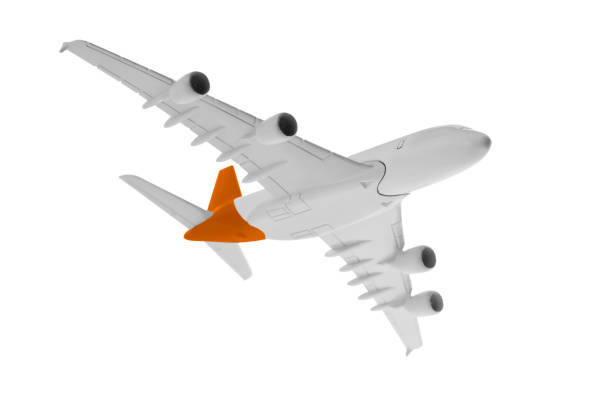 istock Airplane with orange color, Isolated on white background. 1016410678