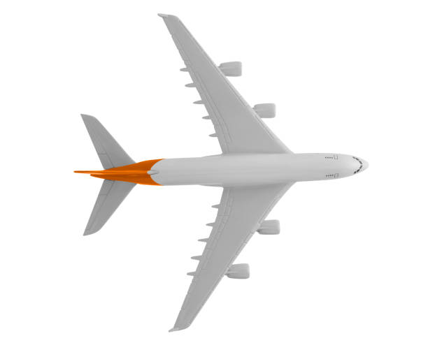 istock Airplane with orange color, Isolated on white background. 1016410684