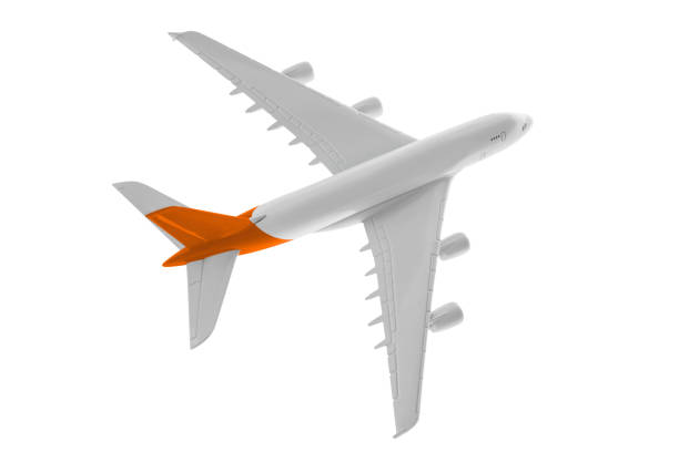 istock Airplane with orange color, Isolated on white background. 1016410700