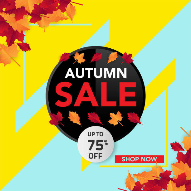 istock Autumn sale flyer template with lettering. Bright fall leaves. Poster, card, label, banner design. Vector illustration 1016411404