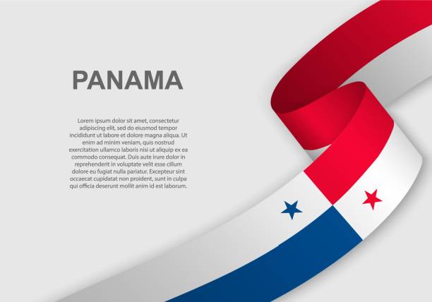 ilustrações de stock, clip art, desenhos animados e ícones de waving flag. template for independence day - panama