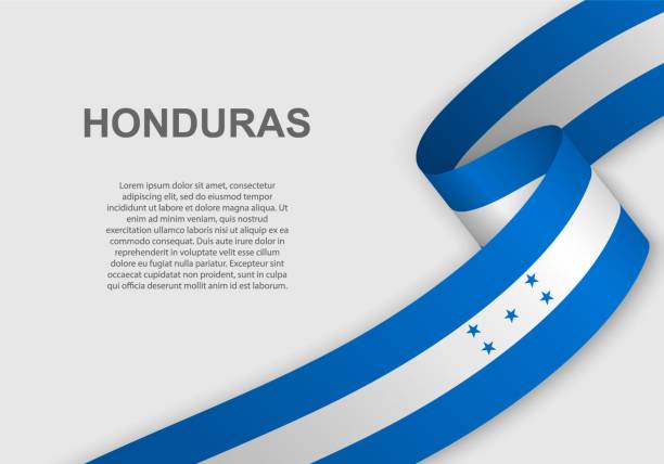 waving flag. Template for independence day waving flag of Honduras. Template for independence day. vector illustration honduras stock illustrations