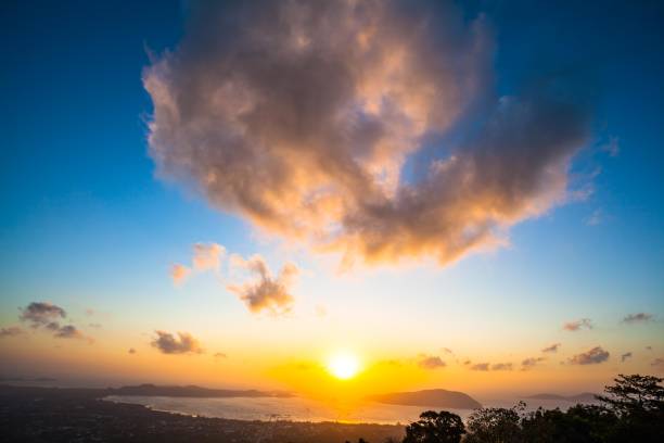 istock stuning sunrise in Chalong gulf on Phuket big Buddha viewpoint 1016431644