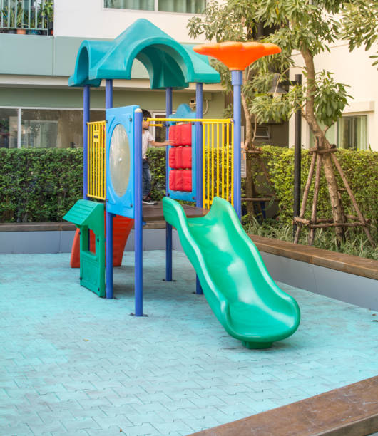 istock the Colorful playground on yard in the park. 1016474284