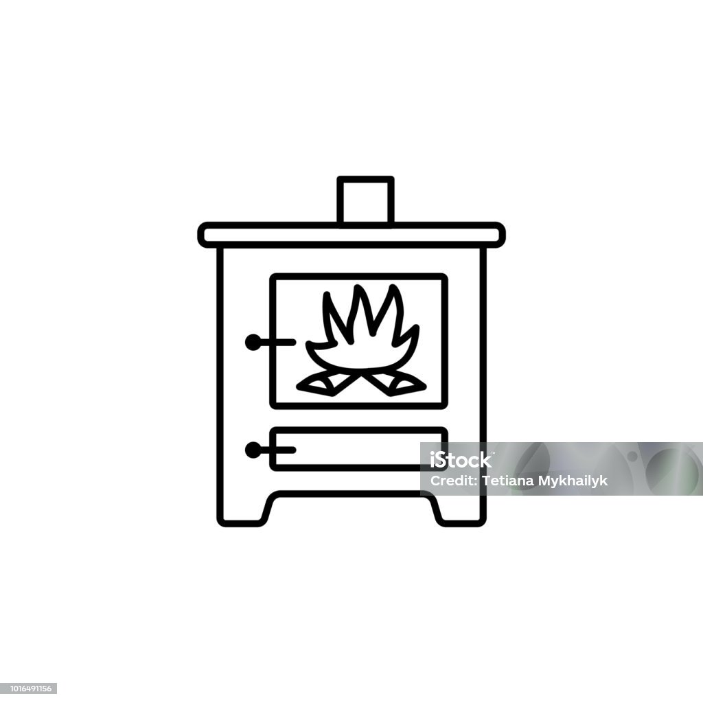 Vetor De Contorno De Cor Do ícone De Fogo No Fogão Ilustração do Vetor -  Ilustração de casa, moderno: 232479756