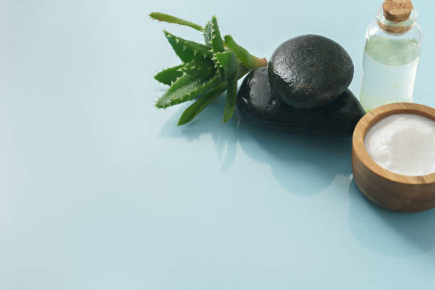 istock aloe vera and cosmetic ingredients on blue background 1016491722