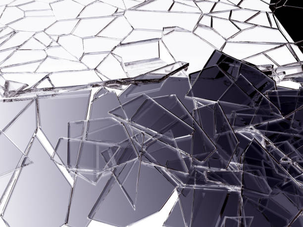 istock Splitted or broken glass pieces on white 1016497660