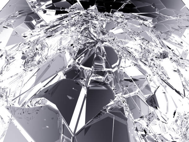 istock Shattered glass isolated on black background 1016497832