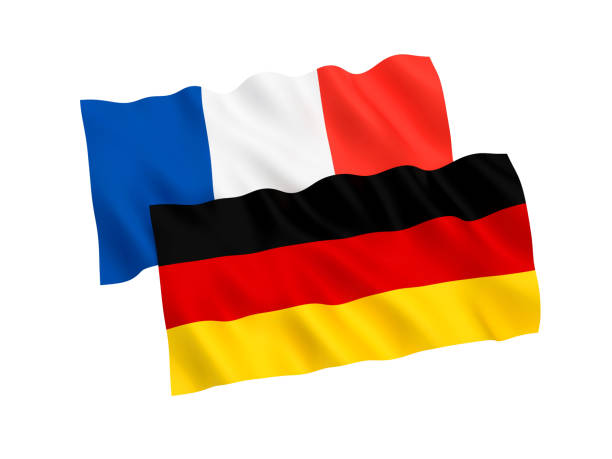 istock Flags of France and Germany on a white background 1016501224