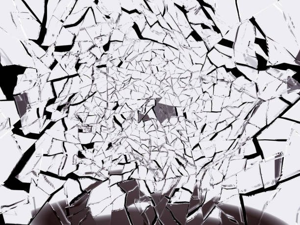 istock Shattered glass isolated on black background 1016510766