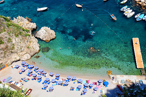 Aerial view of beautiful cove at the Amalfi Coast in Italy