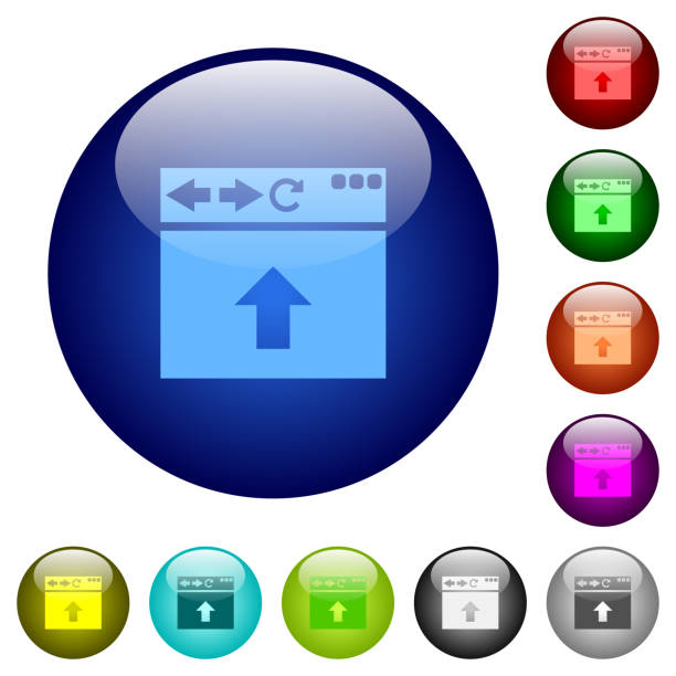 色ガラス ボタンをブラウザーのスクロール - browser internet web page window点のイラスト素材／クリップアート素材／マンガ素材／アイコン素材
