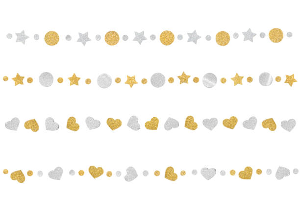 istock Gold and silver glitter bunting paper cut 1016528140