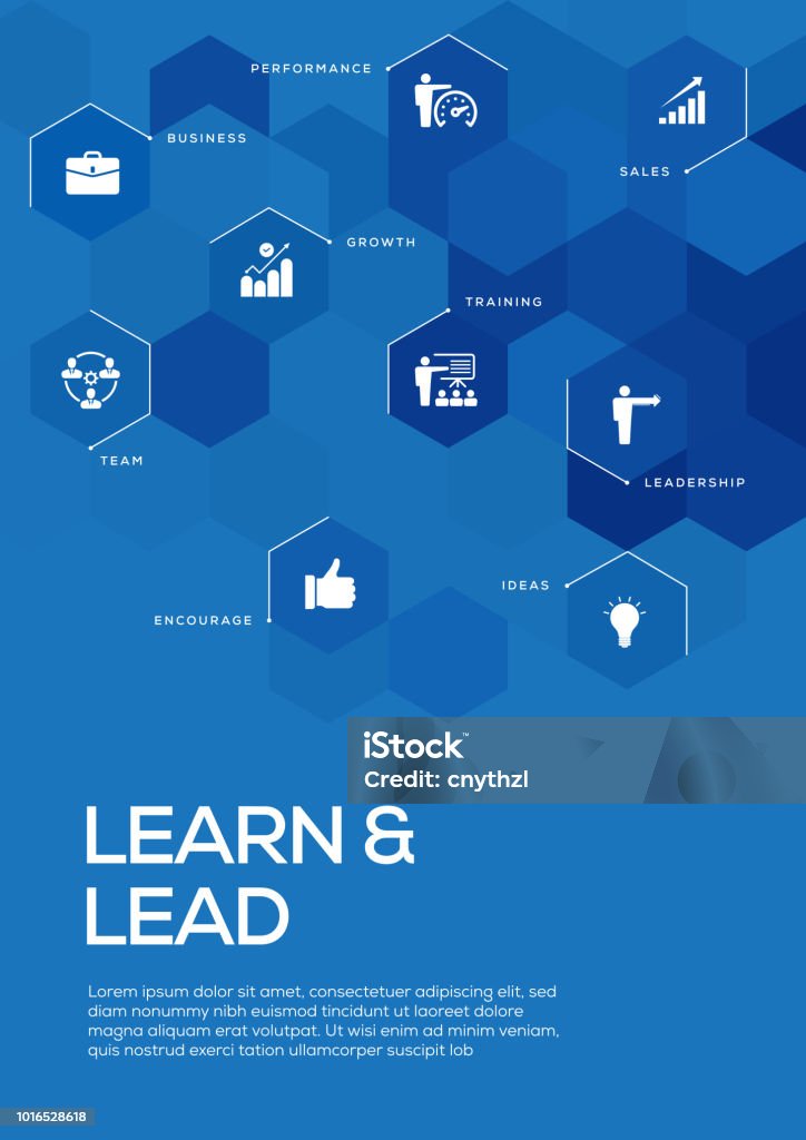Learn and Lead. Brochure Template Layout, Cover Design Education Training Class stock vector