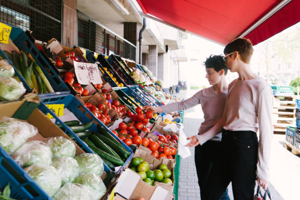 istock Lesbian couple groceries shopping 1016528998