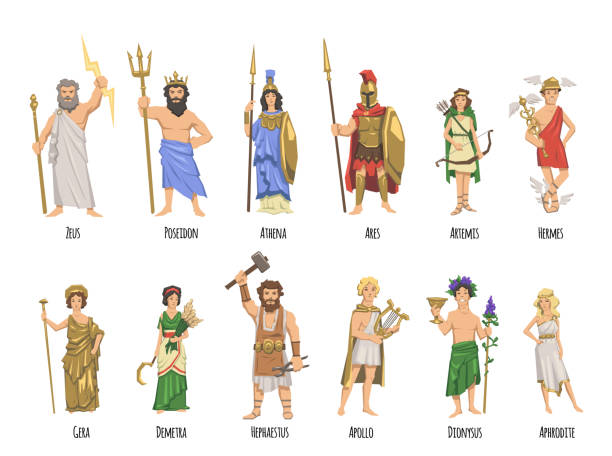 Absorbere At afsløre mulighed Pantheon Of Ancient Greek Gods Mythology Set Of Characters With Names Flat  Vector Illustration Isolated On White Background Stock Illustration -  Download Image Now - iStock