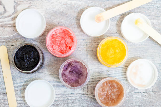 istock Top view of opened pots with scrubs 1016537398