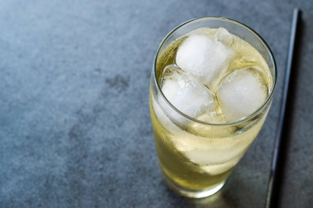 Vodka Energy Cocktail With Ice And Black Straw Stock Photo - Download ...