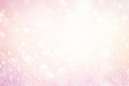 Glitter pink lights abstract background, silver and white, defocused